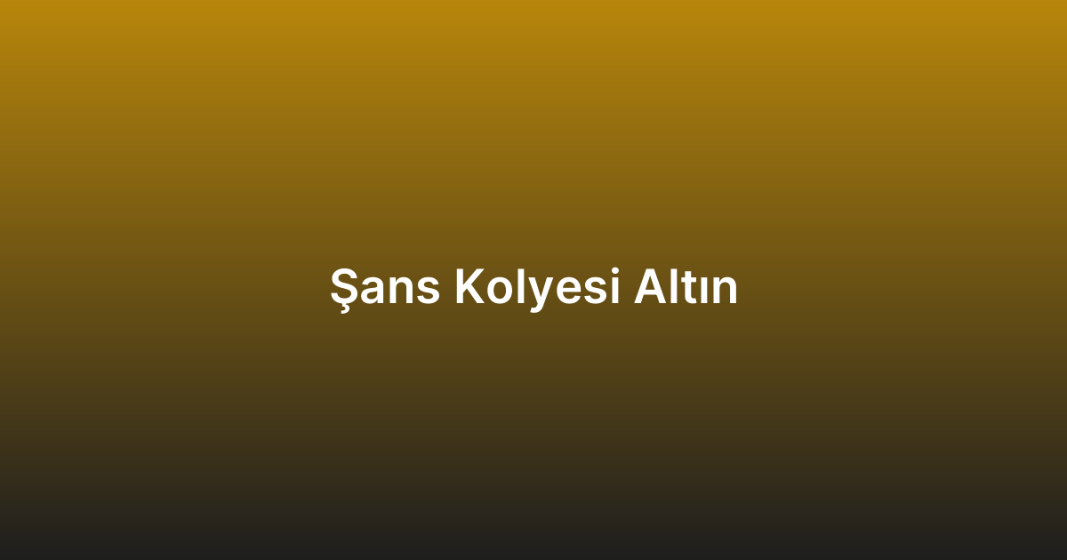 Şans Kolyesi Altın
