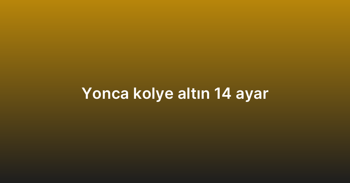 Yonca kolye altın 14 ayar