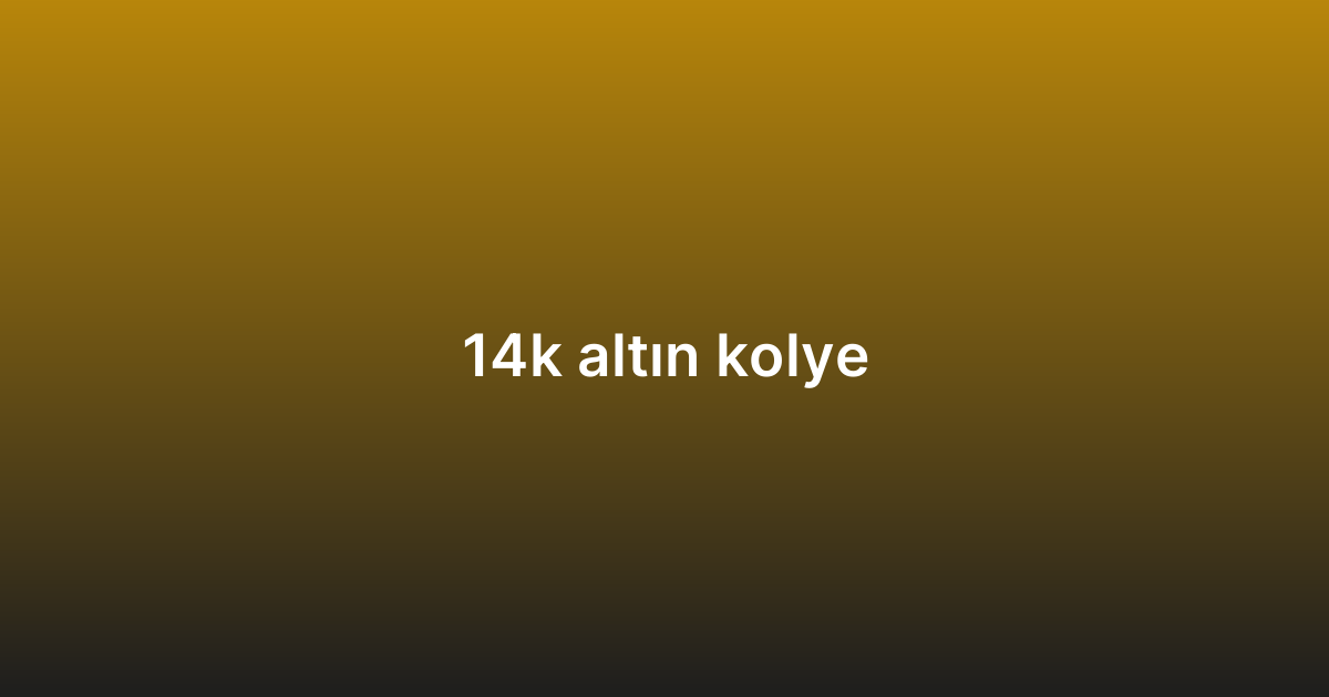 14k altın kolye