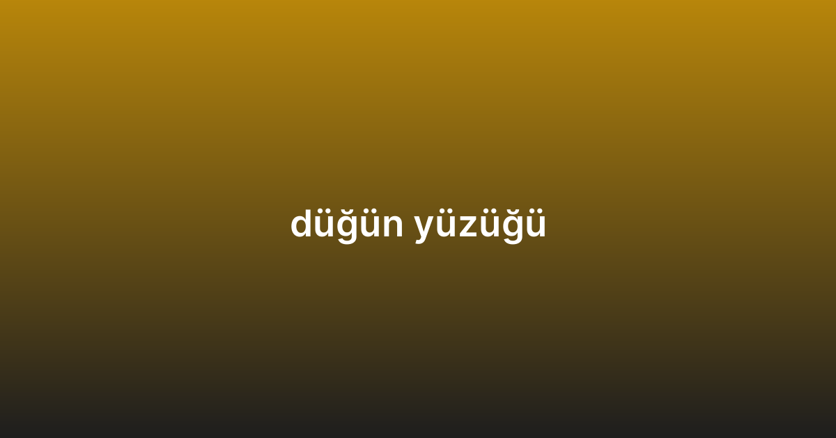 düğün yüzüğü