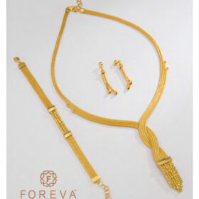 14 Ayar Altın Kalze Set 24.42gr – Kolye Bileklik Küpe | FRV112