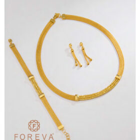 14 Ayar Altın Kalze Set 24.4gr – Kolye Bileklik Küpe | FRV120