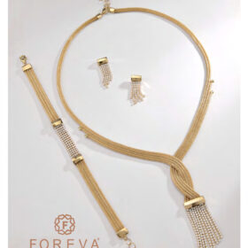 14 Ayar Altın Taşlı Kalze Set 24.27gr – Kolye Bileklik Küpe | FRV151