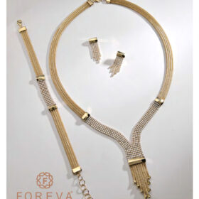 14 Ayar Altın Taşlı Kalze Set 29.37gr – Kolye Bileklik Küpe | FRV161