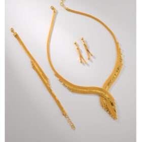 14 Ayar Altın Kalze Set 24.08gr – Kolye Bileklik Küpe | FRV222